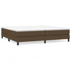 Estructura de cama box spring tela marrón oscuro 200x200 cm H