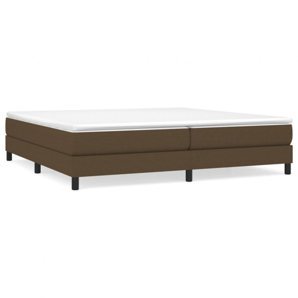 Estructura de cama box spring tela marrón oscuro 200x200 cm M 2