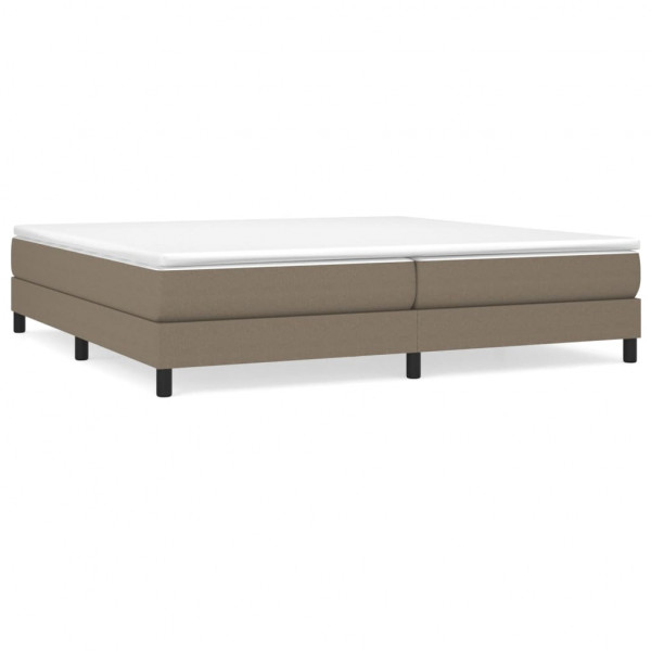 Estructura de cama box spring tela gris taupe 200x200 cm M 2