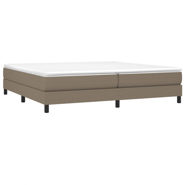 Estructura de cama box spring tela gris taupe 200x200 cm M 3