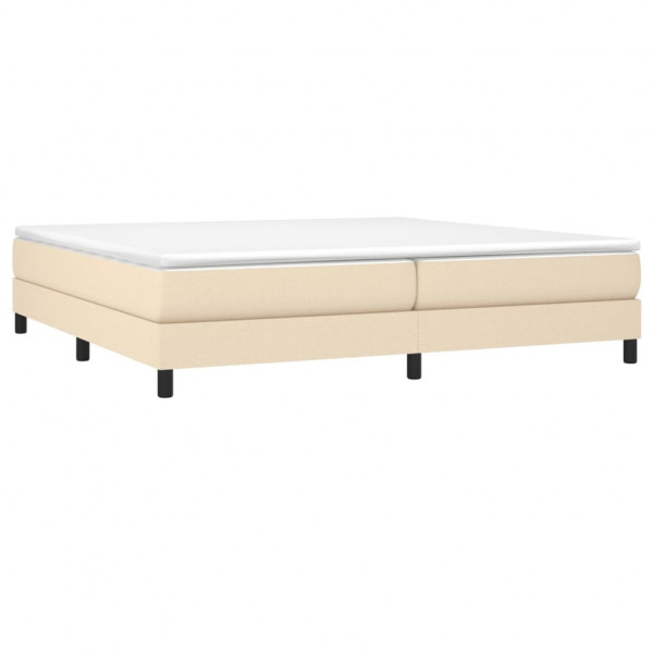 Estructura de cama box spring tela color crema 200x200 cm M 3