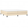 Estructura de cama box spring tela color crema 200x200 cm 3