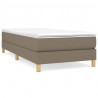 Estructura de cama box spring tela gris taupe 80x200 cm 2