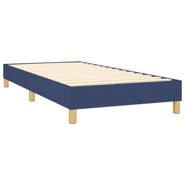 Estructura de cama box spring tela azul 90x190 cm M 4