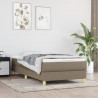 Estructura de cama box spring tela gris taupe 90x200 cm 1