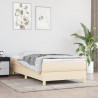 Estructura de cama box spring tela color crema 90x200 cm 1