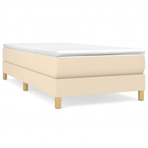 Estructura de cama box spring tela color crema 90x200 cm H