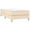 Estructura de cama box spring tela color crema 90x200 cm 3