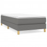 Estructura de cama box spring tela gris oscuro 100x200 cm 2