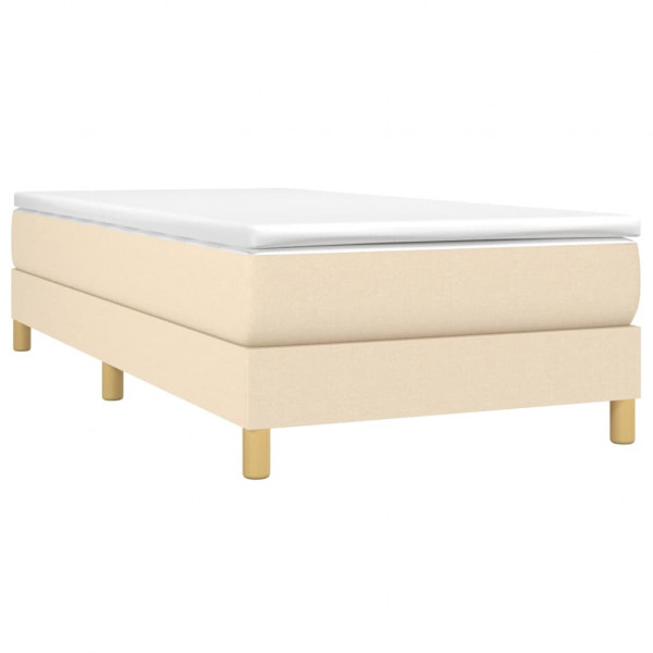 Estructura de cama box spring tela color crema 100x200 cm M 3