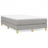 Estructura de cama box spring tela gris claro 120x200 cm 2
