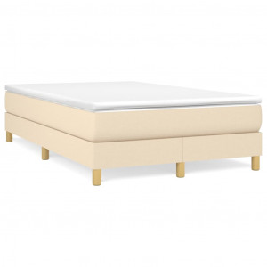 Estructura de cama box spring tela color crema 120x200 cm H