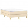 Estructura de cama box spring tela color crema 120x200 cm 3