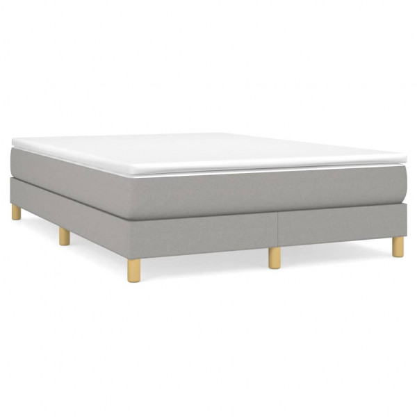 Estructura de cama box spring tela gris claro 140x190 cm D