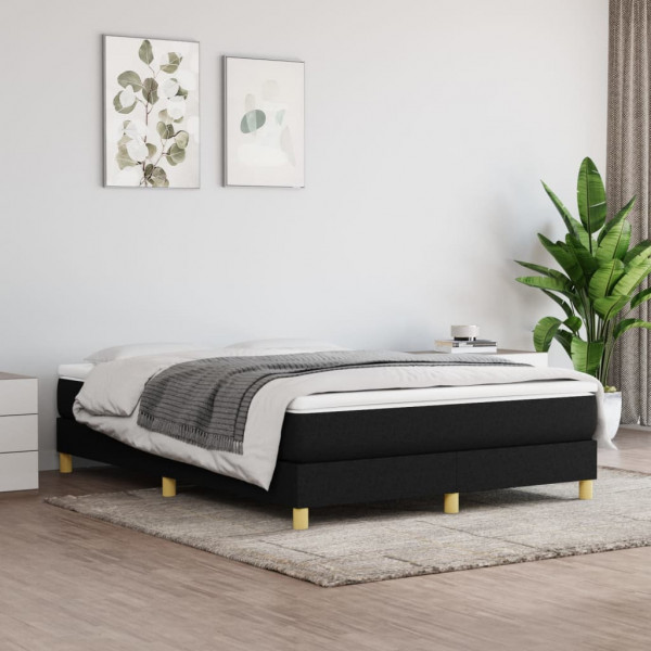 Estructura de cama box spring tela negro 140x190 cm D