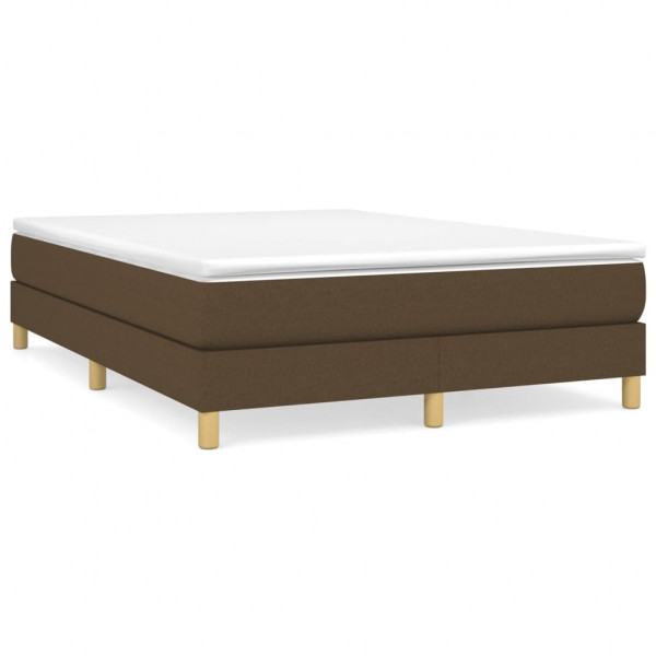 Estrutura de cama sem colchão 140x190 cm tecido castanho-escuro M 2
