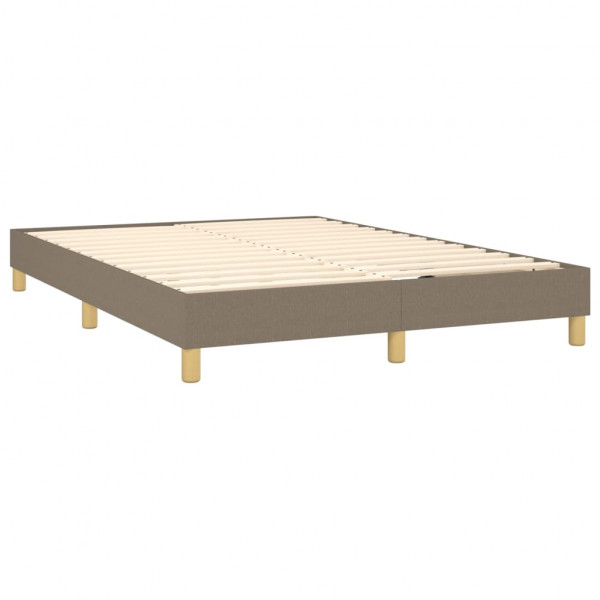Estructura de cama box spring tela gris taupe 140x190 cm M 4