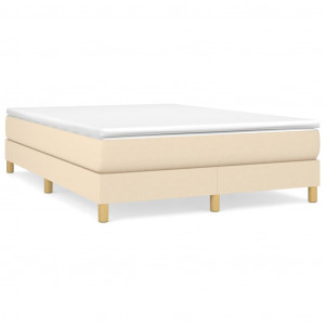 Estructura de cama box spring tela color crema 140x190 cm H