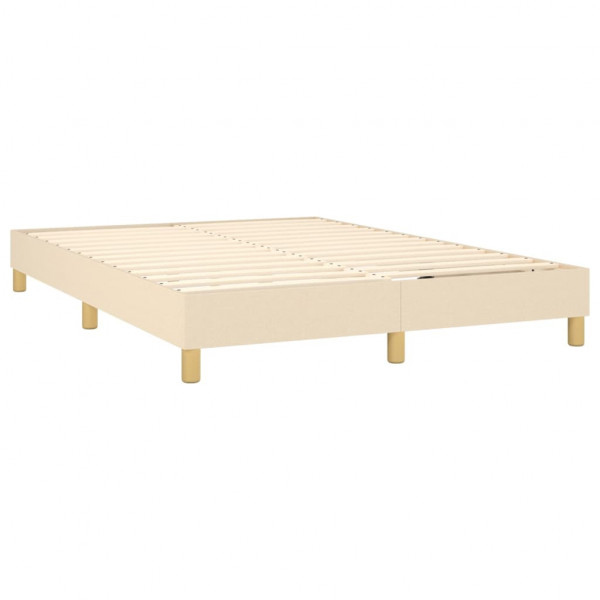 Estrutura de cama sem colchão 140x190 cm tecido cor creme M 4