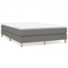 Estructura de cama box spring tela gris oscuro 140x200 cm 1