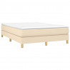 Estructura de cama box spring tela color crema 140x200 cm 3