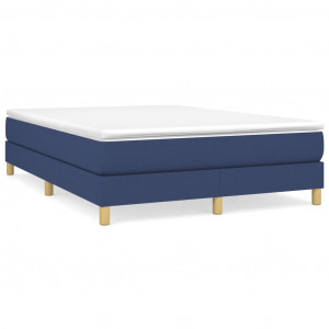 Estructura de cama box spring tela azul 140x200 cm H