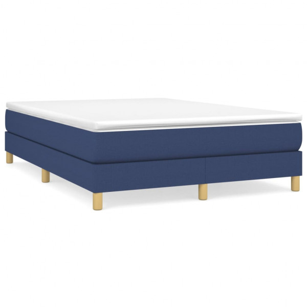 Estructura de cama box spring tela azul 140x200 cm M 2