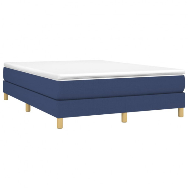 Estructura de cama box spring tela azul 140x200 cm M 3