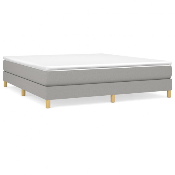 Estructura de cama box spring tela gris claro 160x200 cm M 2