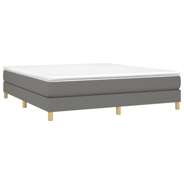 Estructura de cama box spring tela gris oscuro 160x200 cm M 3