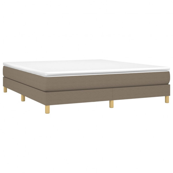 Estructura de cama box spring tela gris taupe 160x200 cm M 3