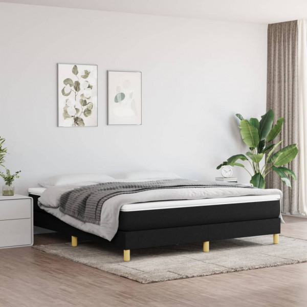 Estructura de cama box spring tela negro 180x200 cm D