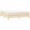 Estructura de cama box spring tela color crema 180x200 cm 3