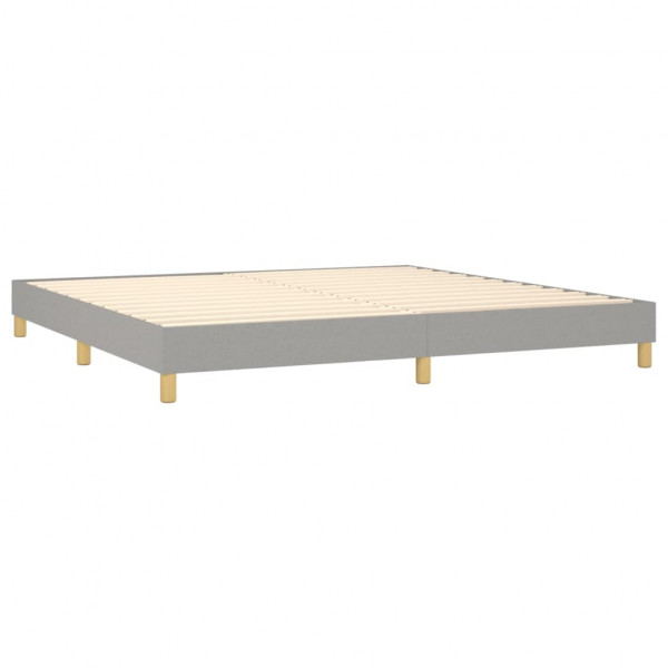 Estructura de cama box spring tela gris claro 200x200 cm M 4
