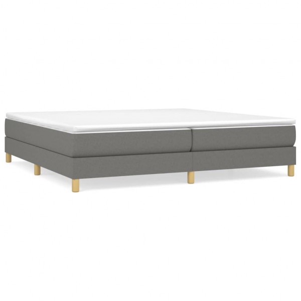 Estructura de cama box spring tela gris oscuro 200x200 cm M 2