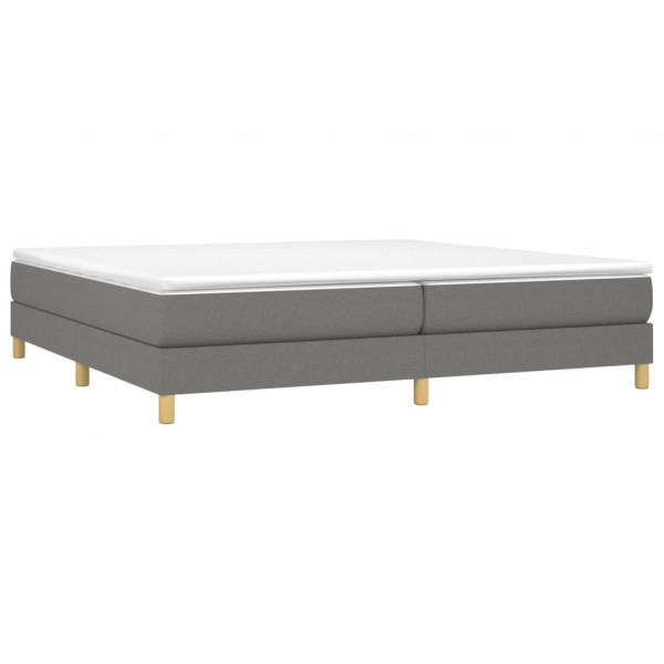 Estructura de cama box spring tela gris oscuro 200x200 cm M 3