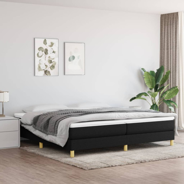 Estructura de cama box spring tela negro 200x200 cm D