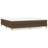 Estructura de cama box spring tela marrón oscuro 200x200 cm 2