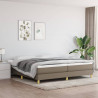 Estructura de cama box spring tela gris taupe 200x200 cm 1
