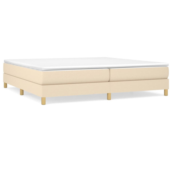 Estructura de cama box spring tela color crema 200x200 cm M 2