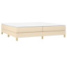 Estructura de cama box spring tela color crema 200x200 cm 3