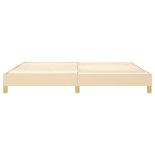 Estructura de cama box spring tela color crema 200x200 cm M 5