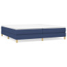 Estructura de cama box spring tela azul 200x200 cm 2