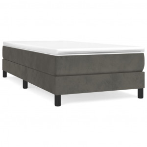 Estructura de cama box spring terciopelo gris oscuro 90x190 cm H