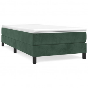 Estrutura de cama sem colchão 90x200 cm veludo verde-escuro H