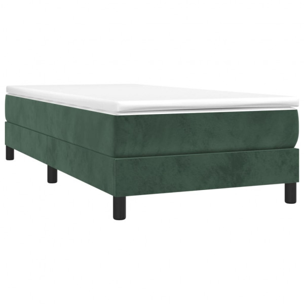 Estructura de cama box spring terciopelo verde oscuro 90x200 cm M 3