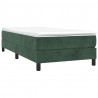 Estructura de cama box spring terciopelo verde oscuro 90x200 cm 3