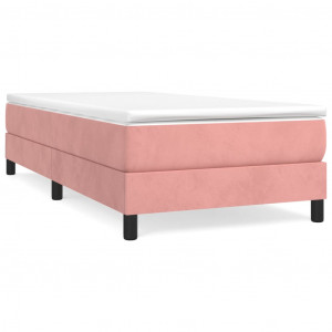 Estructura de cama box spring terciopelo rosa 90x200 cm H
