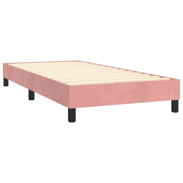 Estrutura de cama 90x200 cm veludo rosa M 4