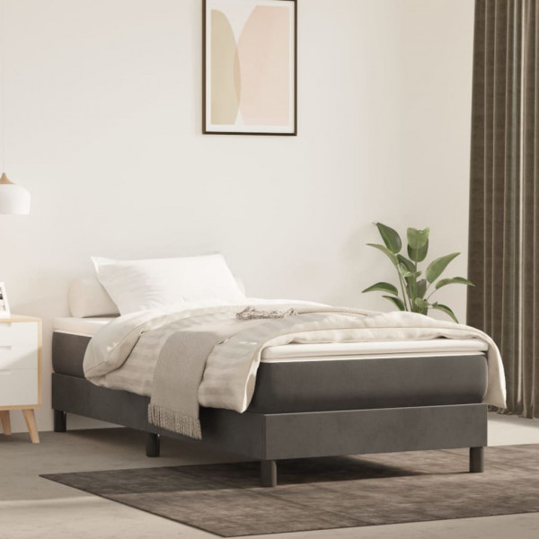 Estructura de cama box spring terciopelo gris oscuro 100x200 cm D